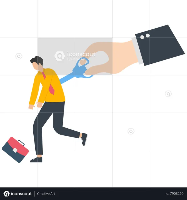 The manager uses a wind-up key to a businessman  Illustration
