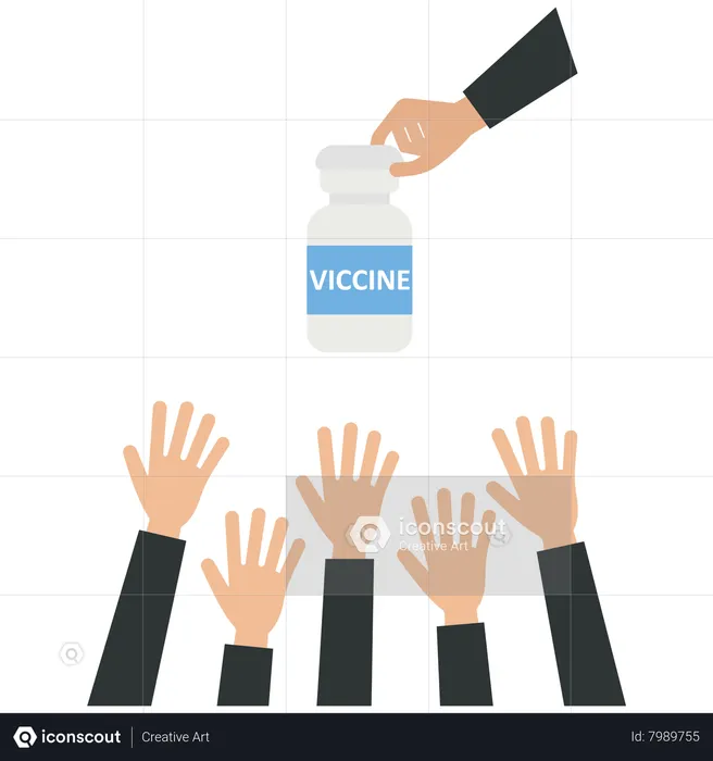 The people grab a vaccine  Illustration