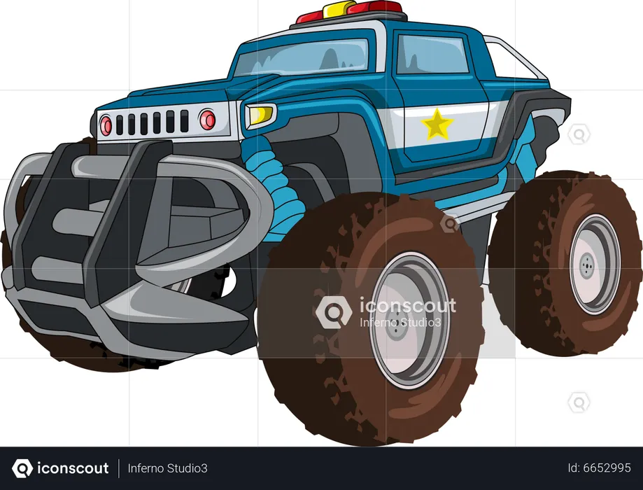 The police monster car  Illustration