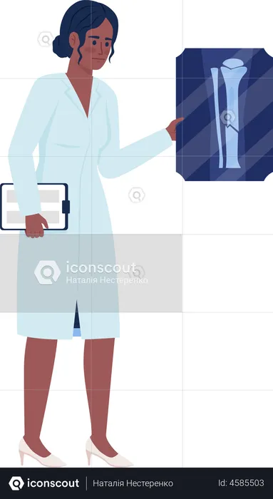 Therapist holding x-ray picture  Illustration