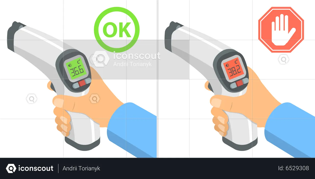 Thermometer Checking Body Temperatur  Illustration