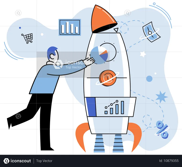 Thermometer that gauges market temperature  Illustration