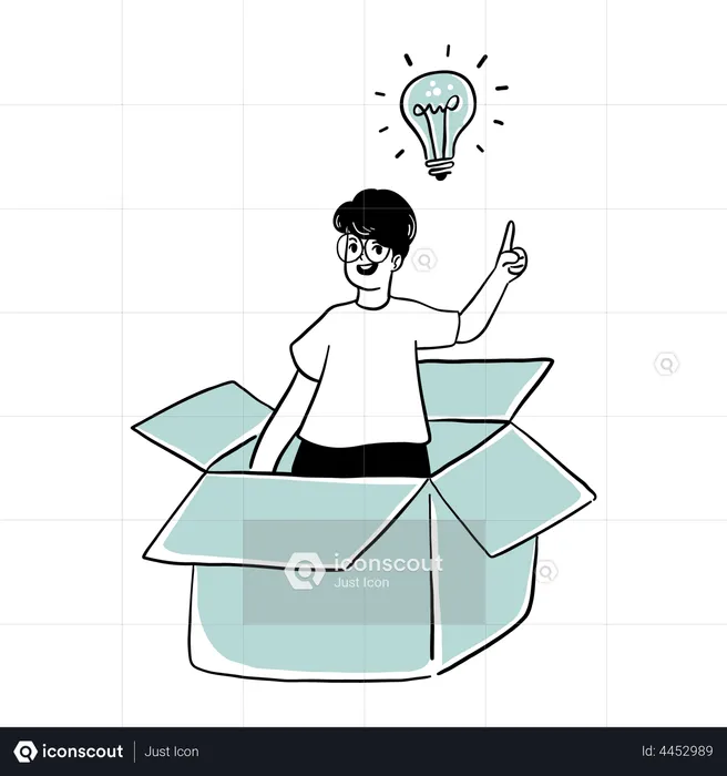 Think outside the box  Illustration