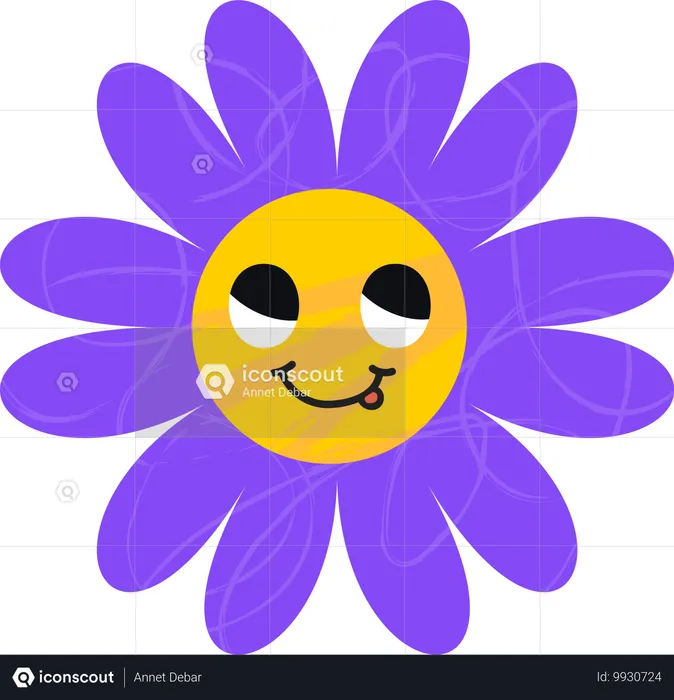 Thinking Flower Emoji  Illustration