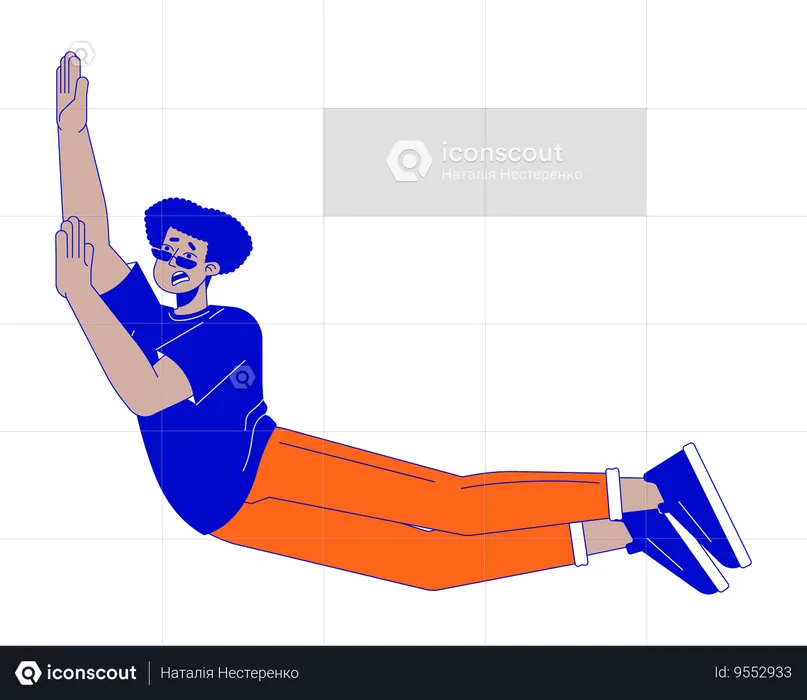 Threatened latin american man falling  Illustration