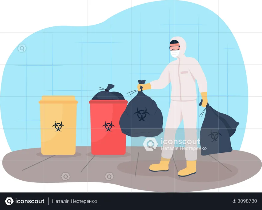 Throw out medical waste  Illustration