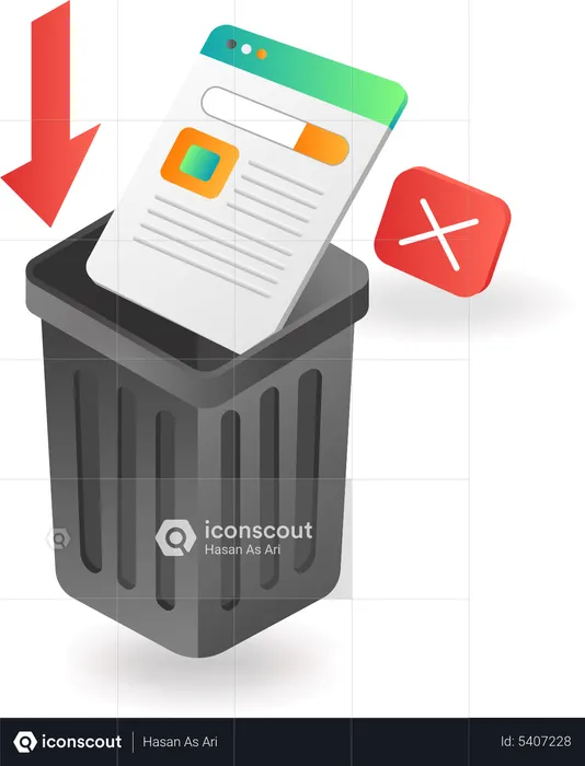 Throwing folder data to trash  Illustration