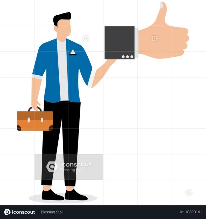 Thumbs up for businessman  Illustration