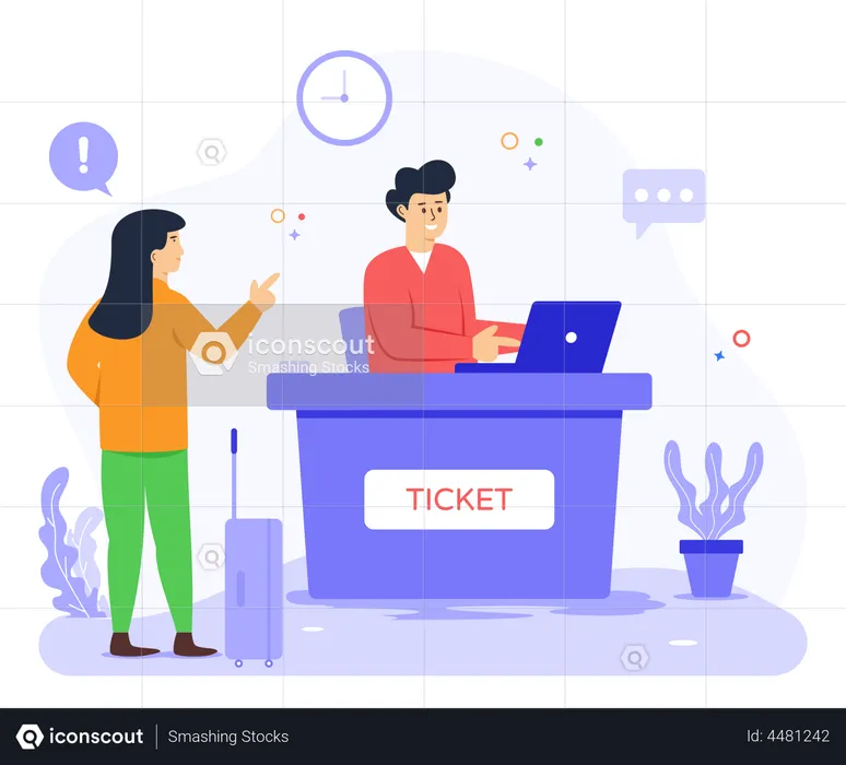 Ticket Counter  Illustration