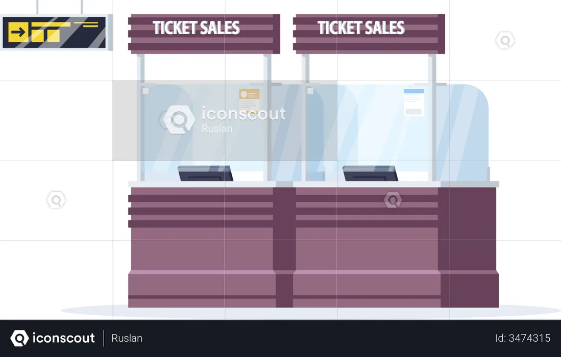 Ticket sales counter  Illustration