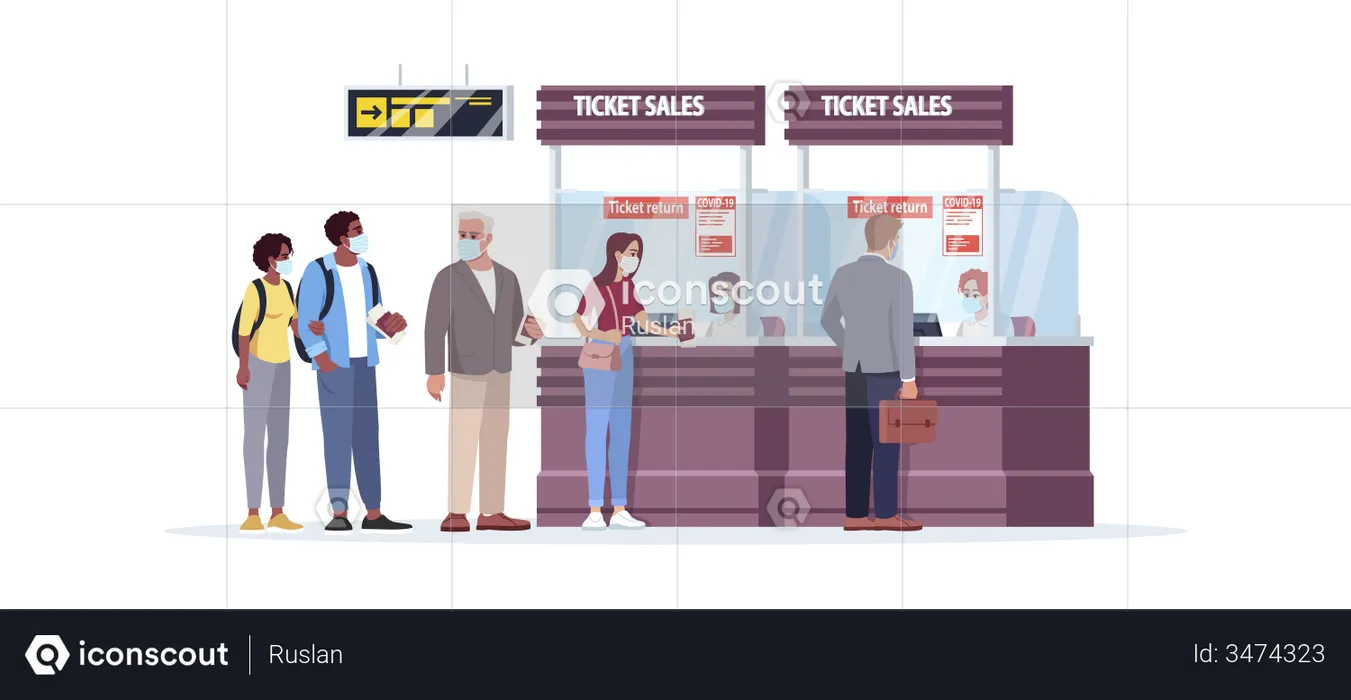 Ticket sales counter  Illustration