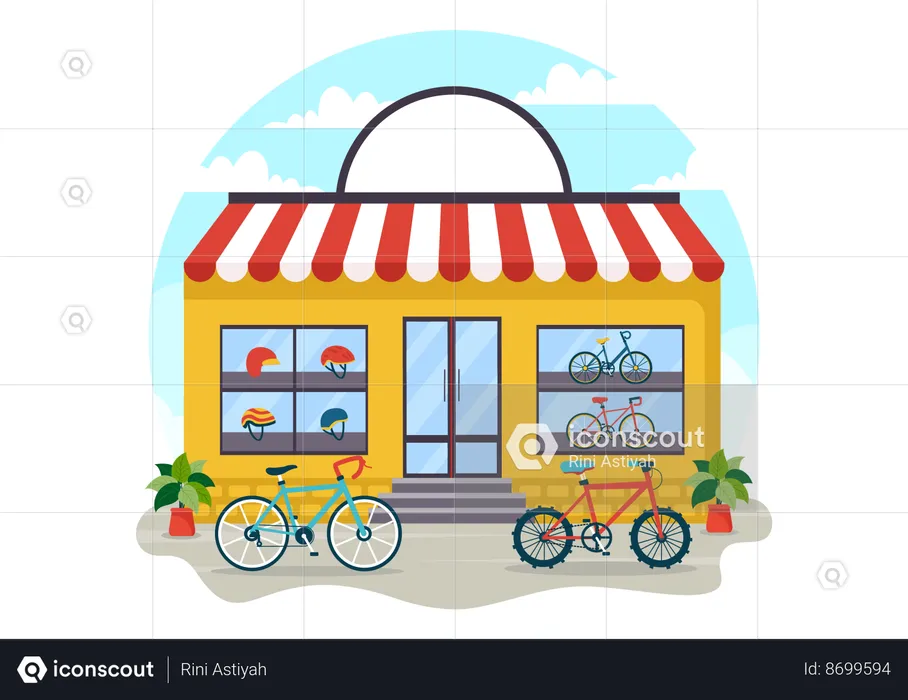 Tienda de bicicletas  Ilustración