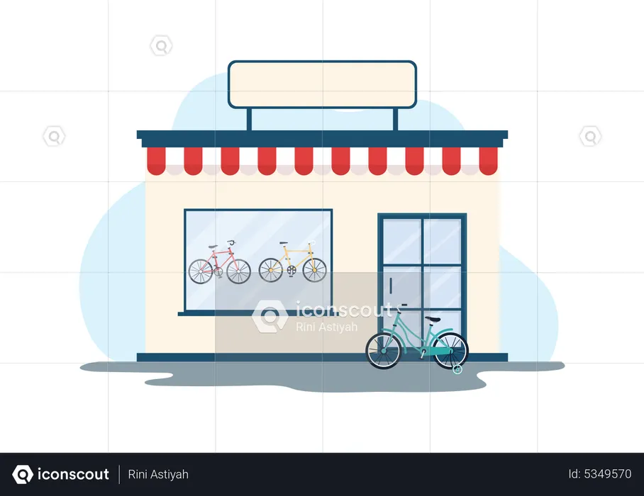 Tienda de bicicletas  Ilustración