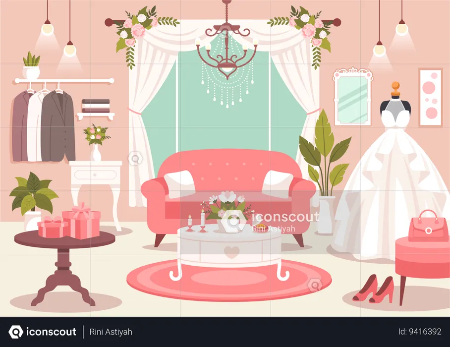 Tienda de bodas  Ilustración