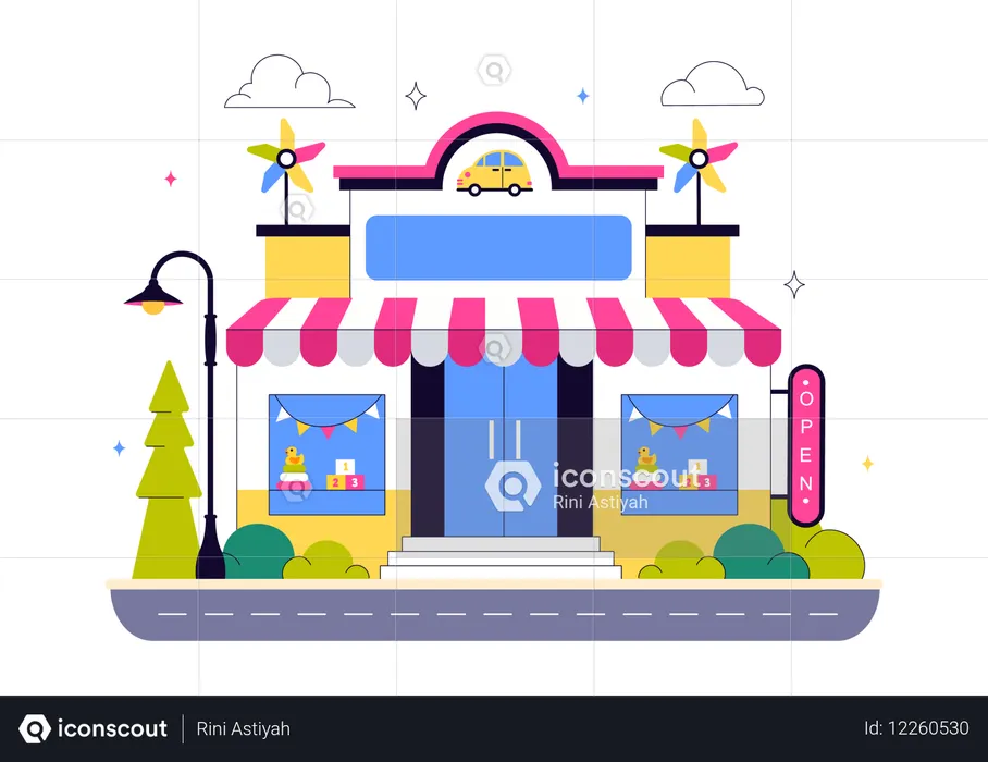 Tienda de juguetes  Ilustración