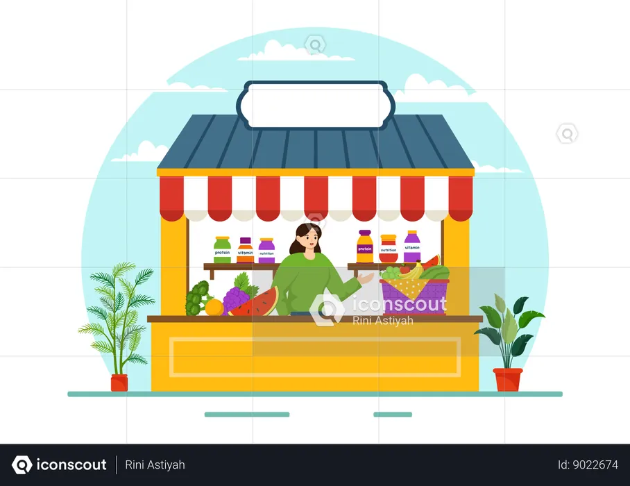 Tienda de nutrición  Ilustración