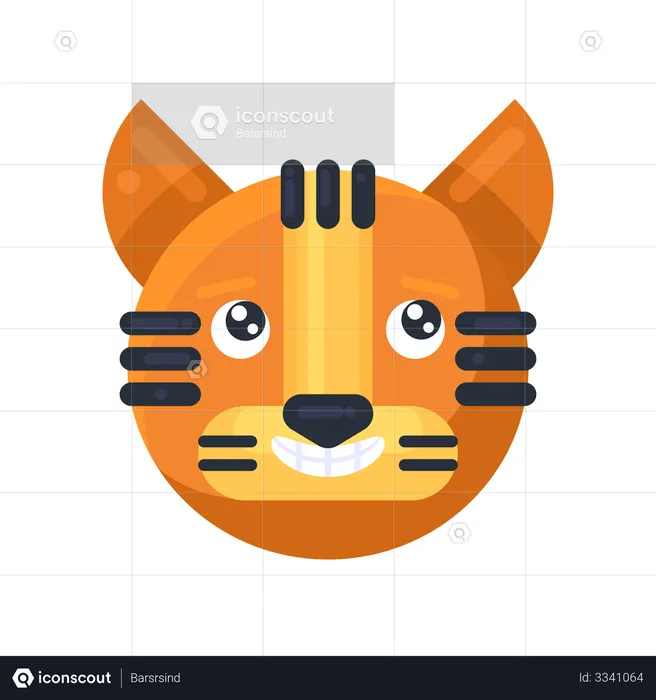 Tiger lächelt Emoji Illustration