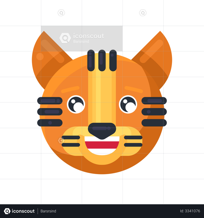Tiger laugh Emoji Illustration