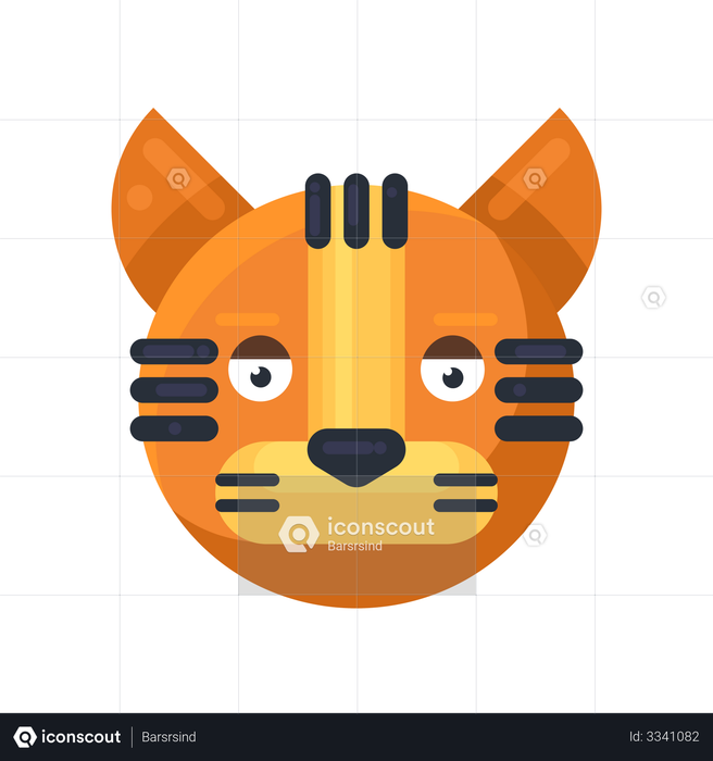 Tiger poker face Emoji Illustration