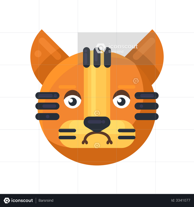 Tiger sadness expression Emoji Illustration