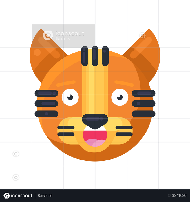Tiger surprised Emoji Illustration