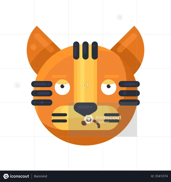 Expression triste du tigre Emoji Illustration