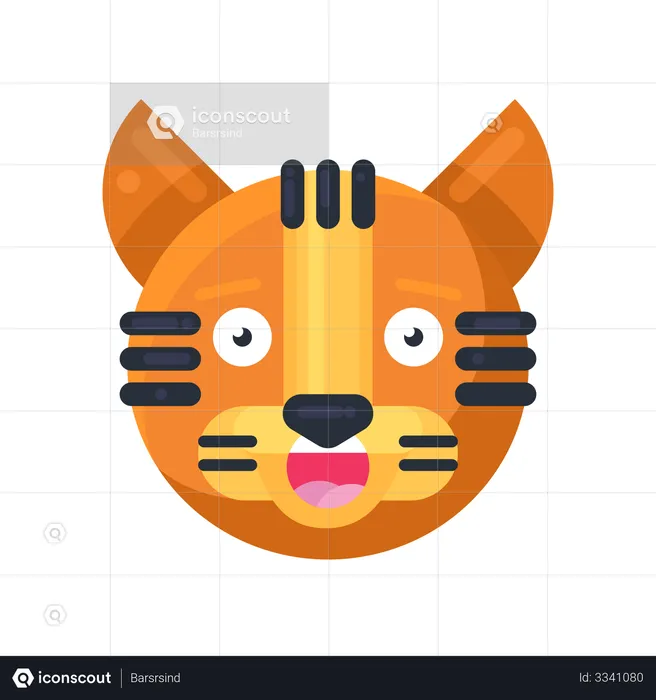 Tigre surpreso Emoji Ilustração