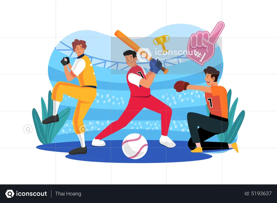 Time de baseball  Ilustração