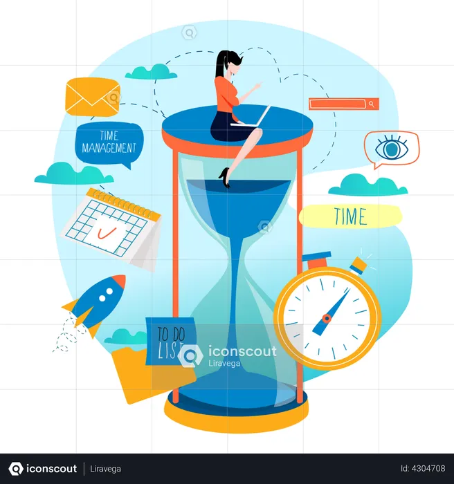 Time management by employee  Illustration