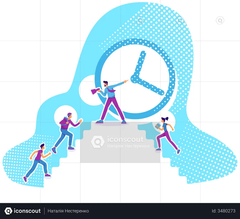 Time management by employees  Illustration