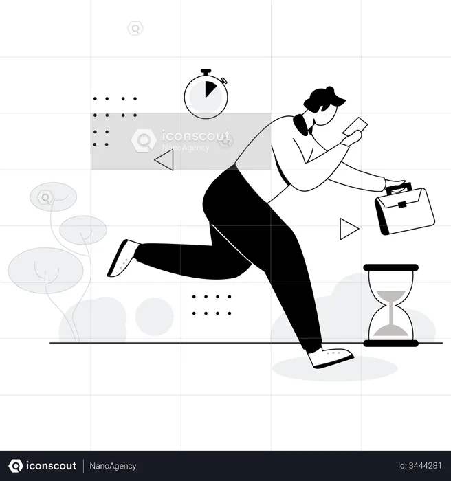 Time Management By Employer  Illustration
