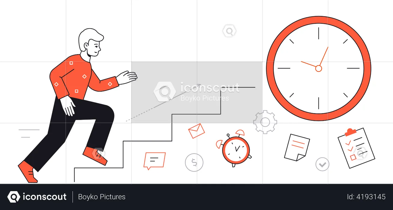 Time management by employer  Illustration