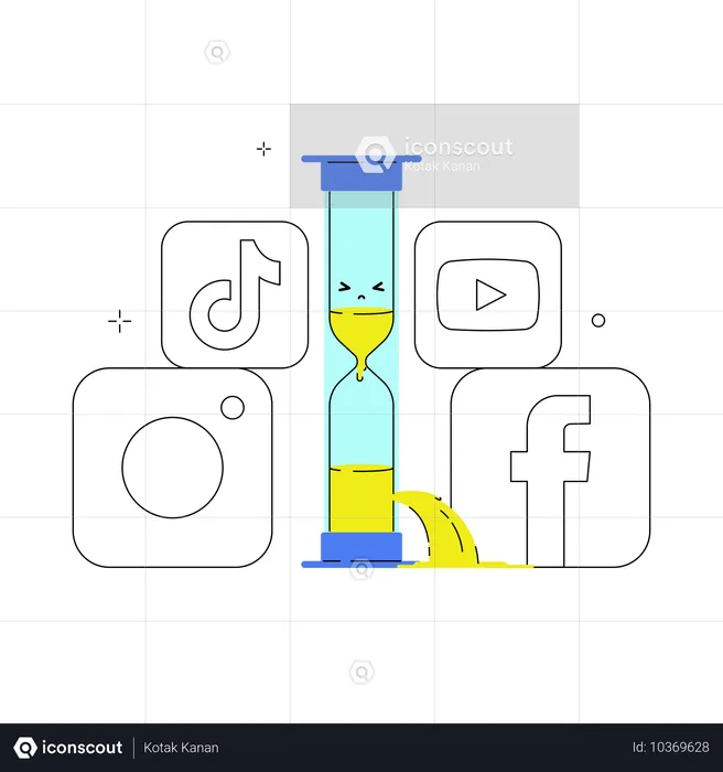 Time spent scrolling on social media  Illustration