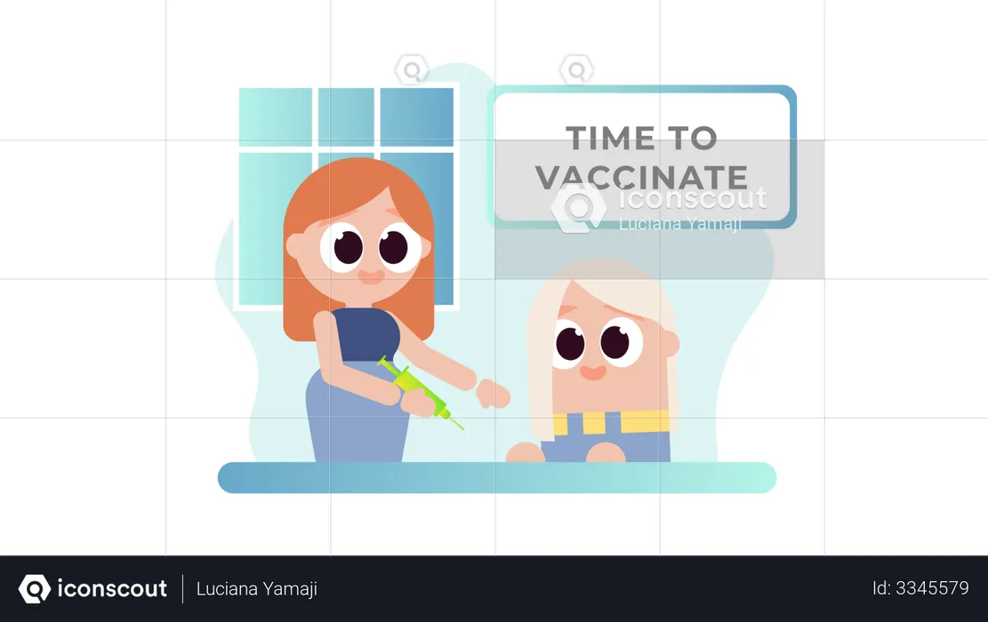 Time to Vaccinate for Kids  Illustration