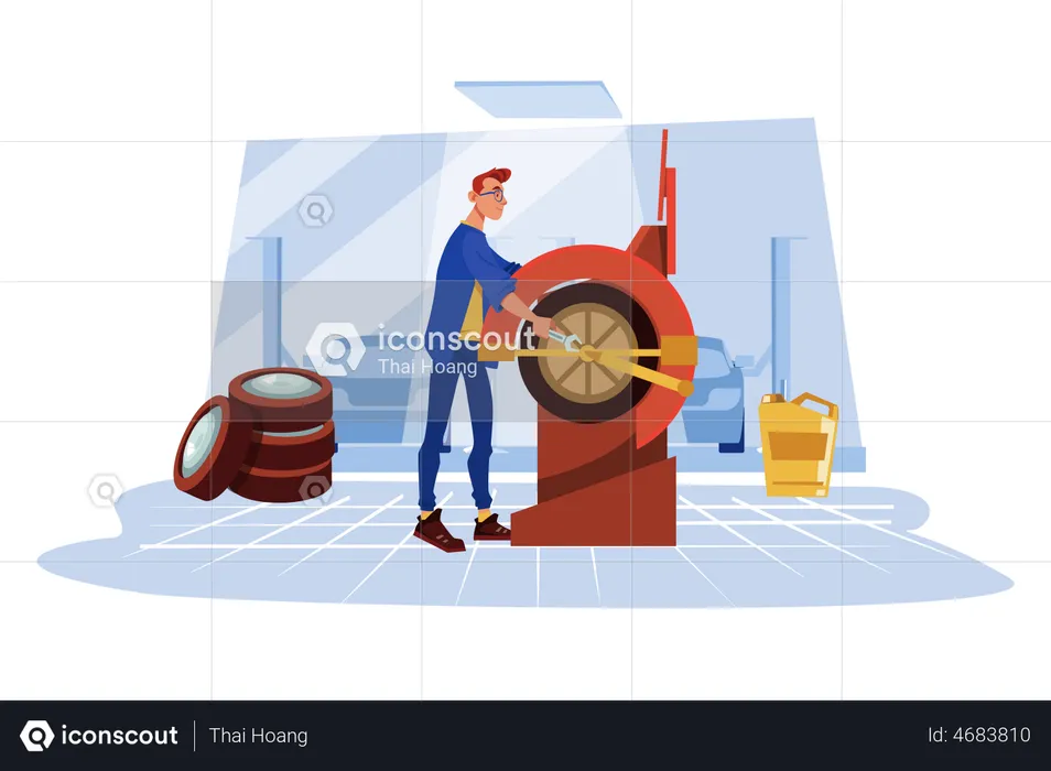 Tire Balancing Service  Illustration