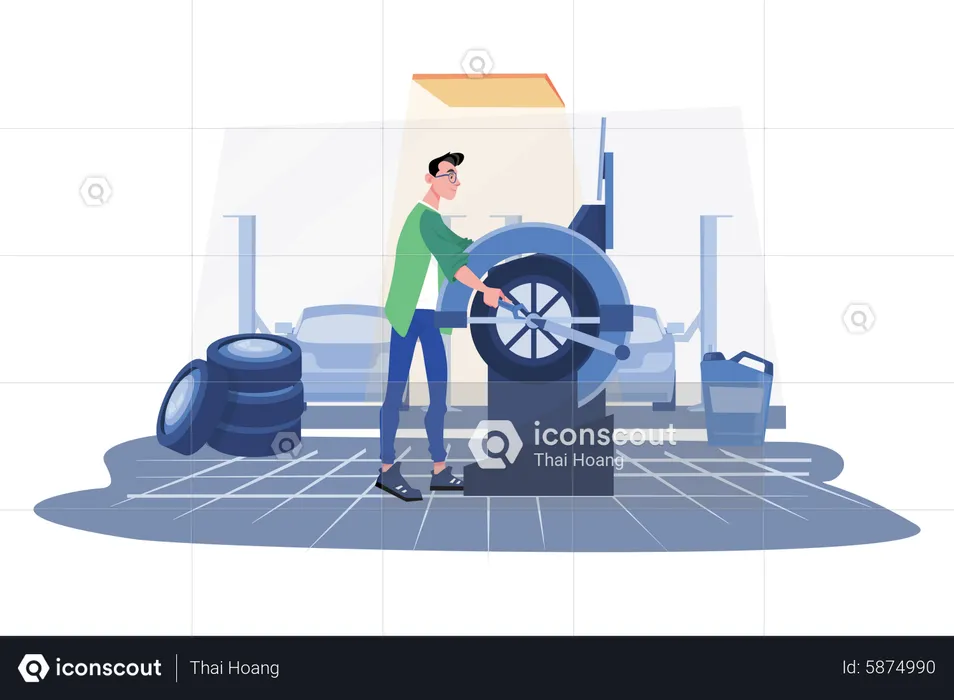 Tire Balancing Service  Illustration
