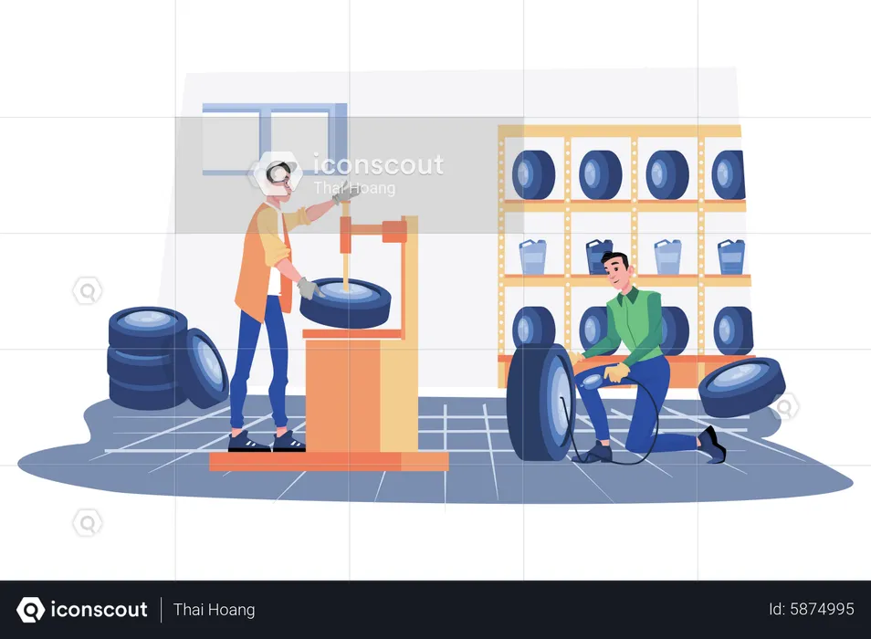 Tire Services  Illustration