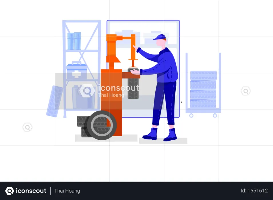 Tire vulcanization  Illustration