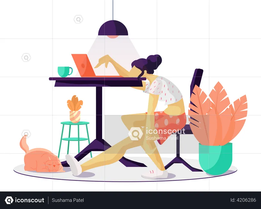 Tired Business woman  Illustration