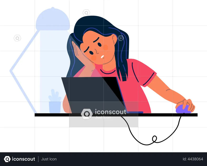 Tired Business woman  Illustration
