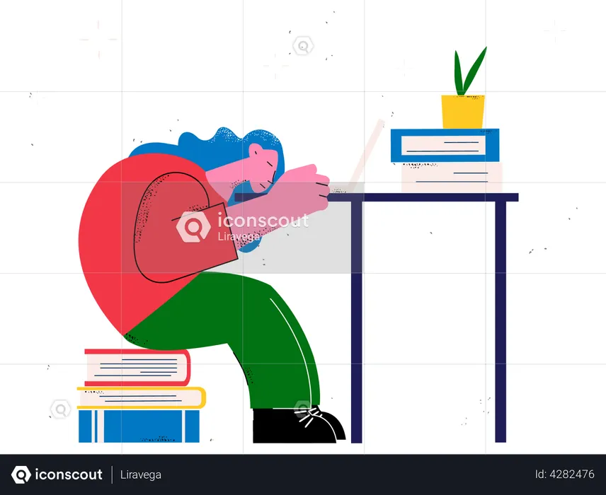 Tired business woman  Illustration