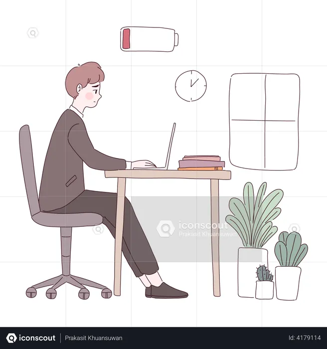 Tired businessman  Illustration