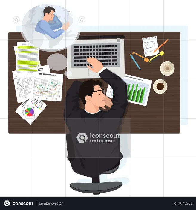 Tired businessman  Illustration