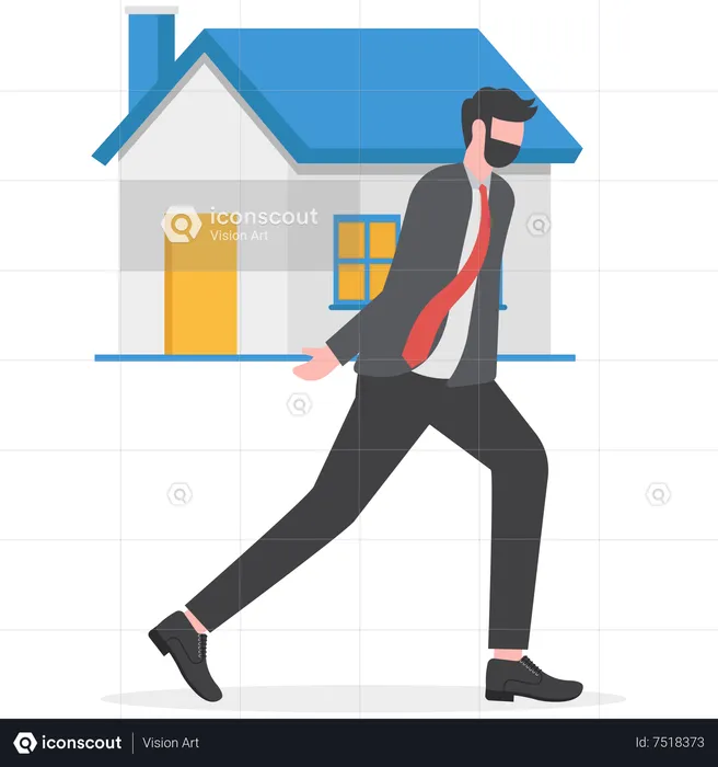 Tired Businessman struggle with financial payment  Illustration