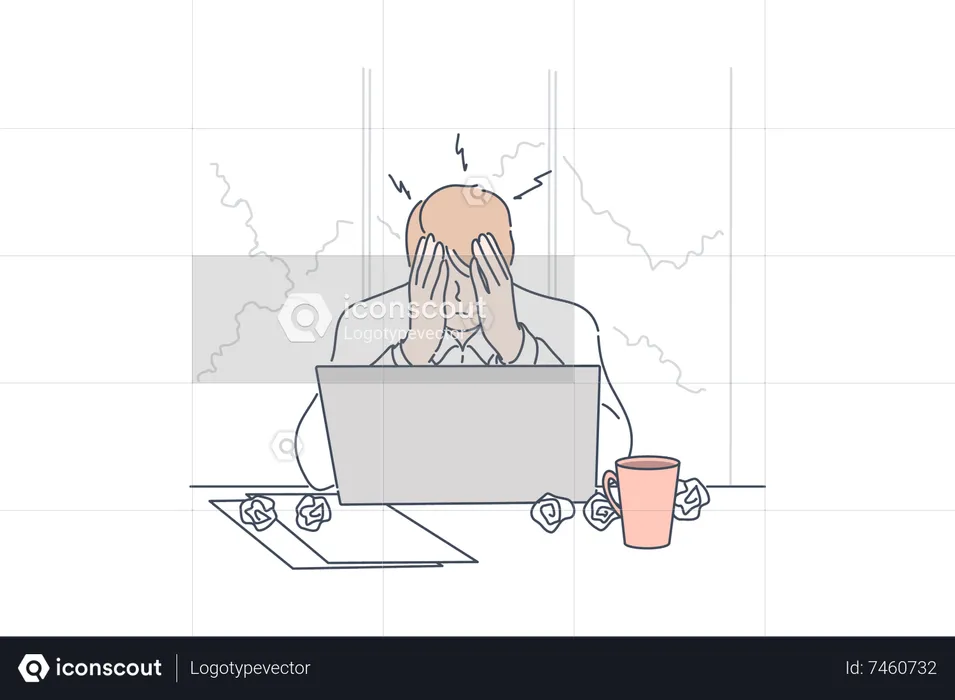 Tired employee  Illustration
