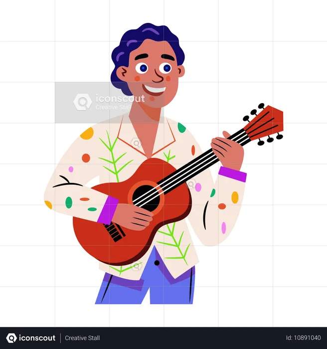 Tocador de ukulele  Ilustração