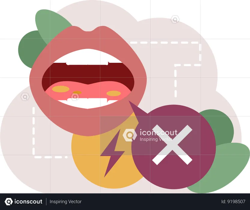 Tongue infection  Illustration