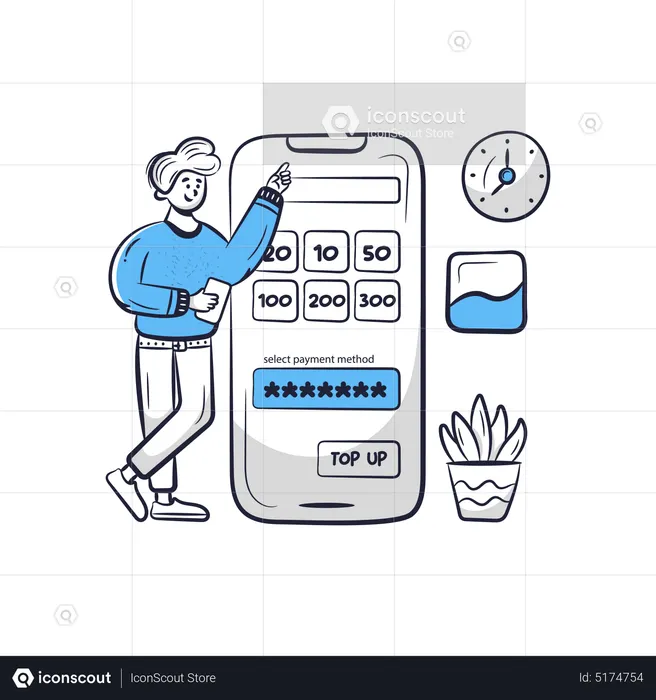 Top Up Credit  Illustration