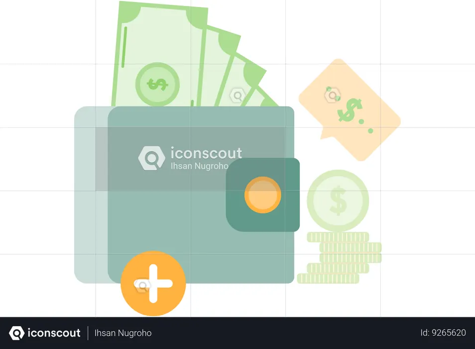 Top up digital wallet  Illustration