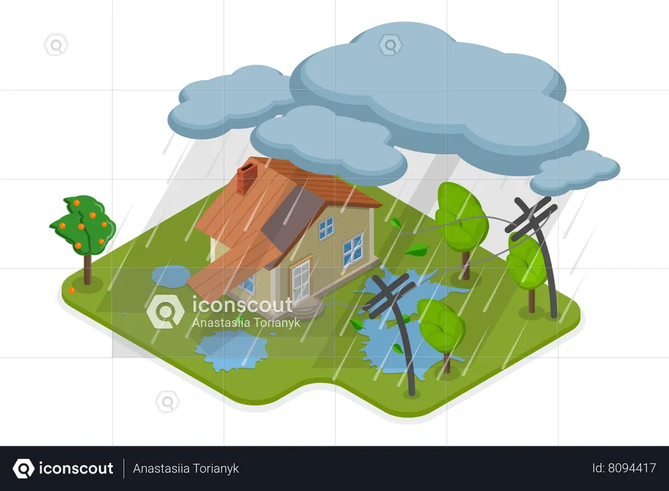 Tormenta y desastre natural  Ilustración